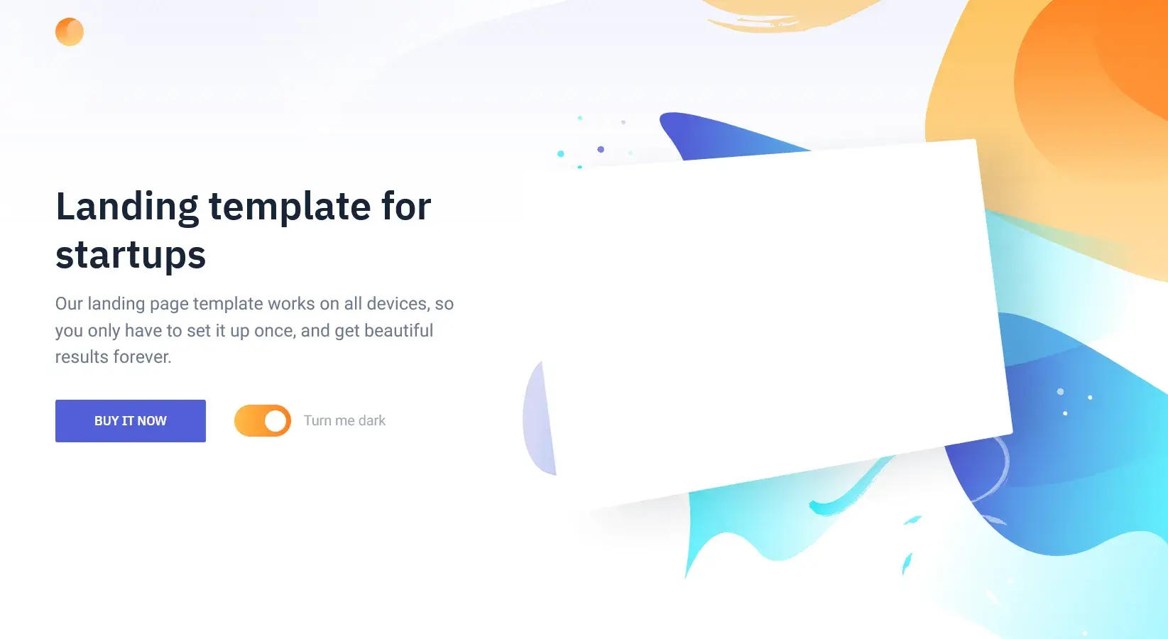 Template landing page HTML Switch