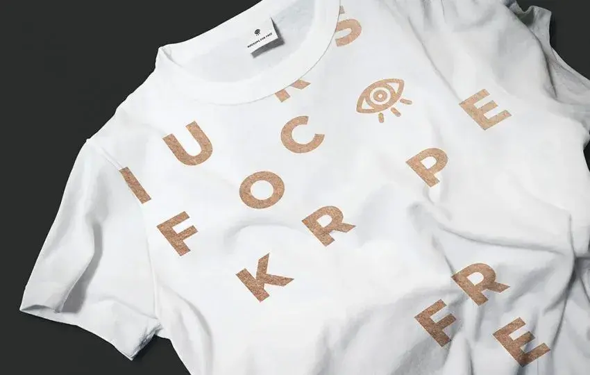 T-shirt mockup avec texture dorée
