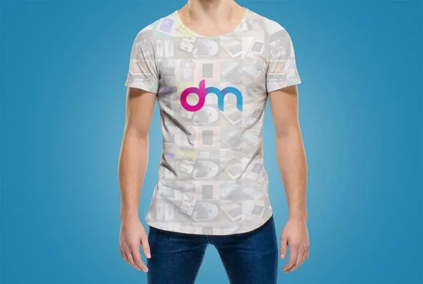 T-shirt mockup col rond