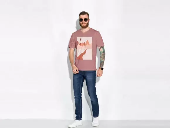 T-shirt mockup homme gratuit au format psd
