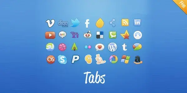 Tabs social colors and classic
