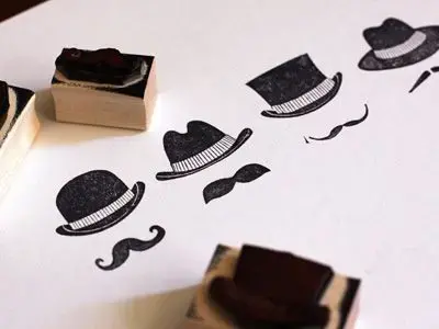 Logo stamp set for letterhead and use at the hat shop par Dana Steffe