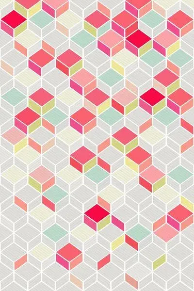 Textures patterns CUBE PINK Art Print par KIND OF STYLE