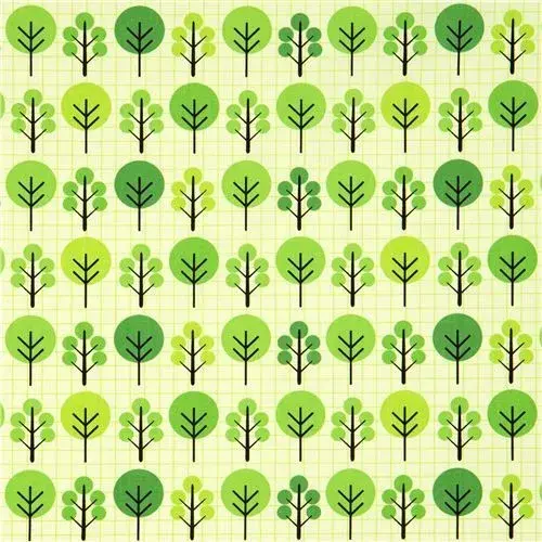 Textures patterns Green fabric with trees and grid pattern Robert Kaufman USA