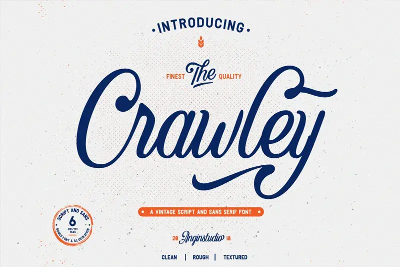The crawley script font