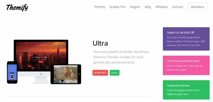 Themify page builder WordPress