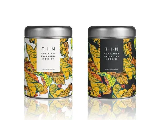 Tin container packaging mockup par raul taciu