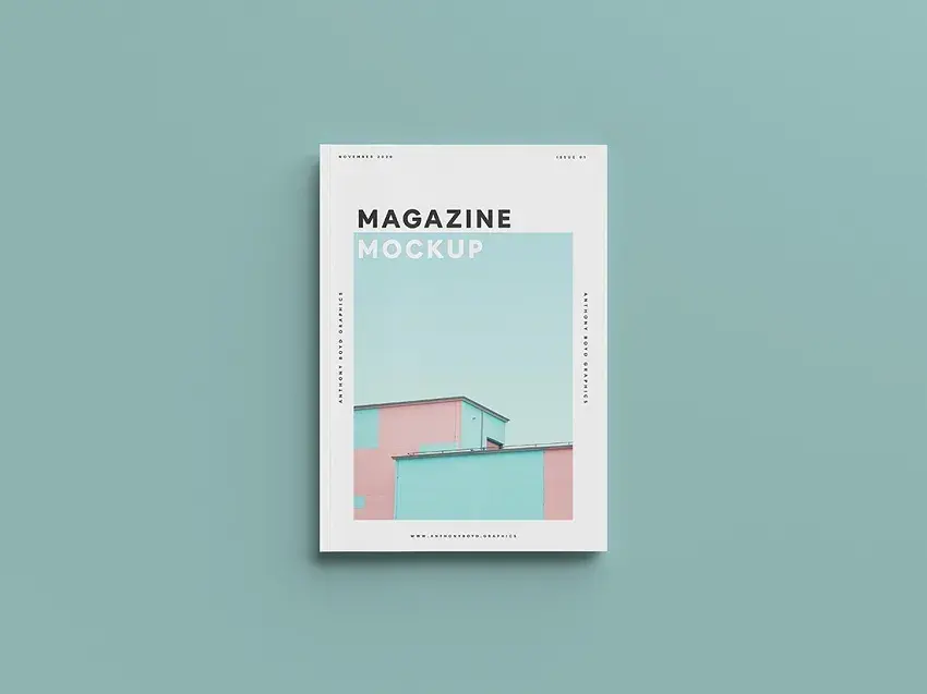 Top view magazine mockup