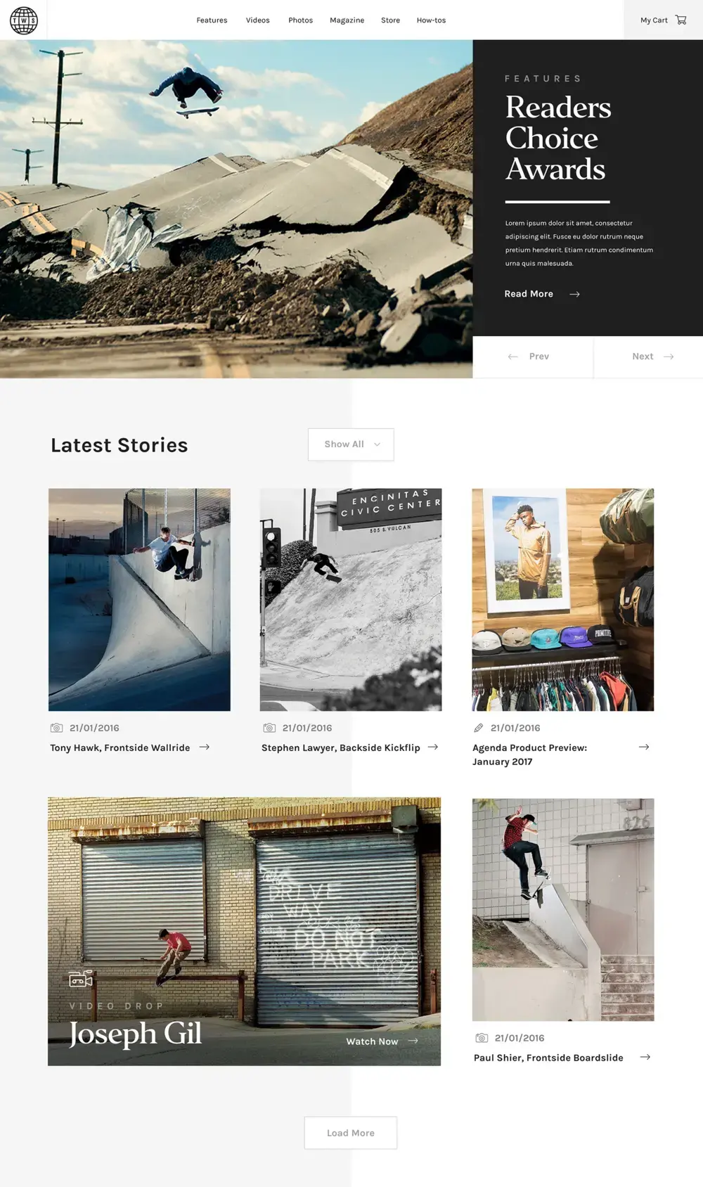 Transworld skateboarding redesign concept partie 1