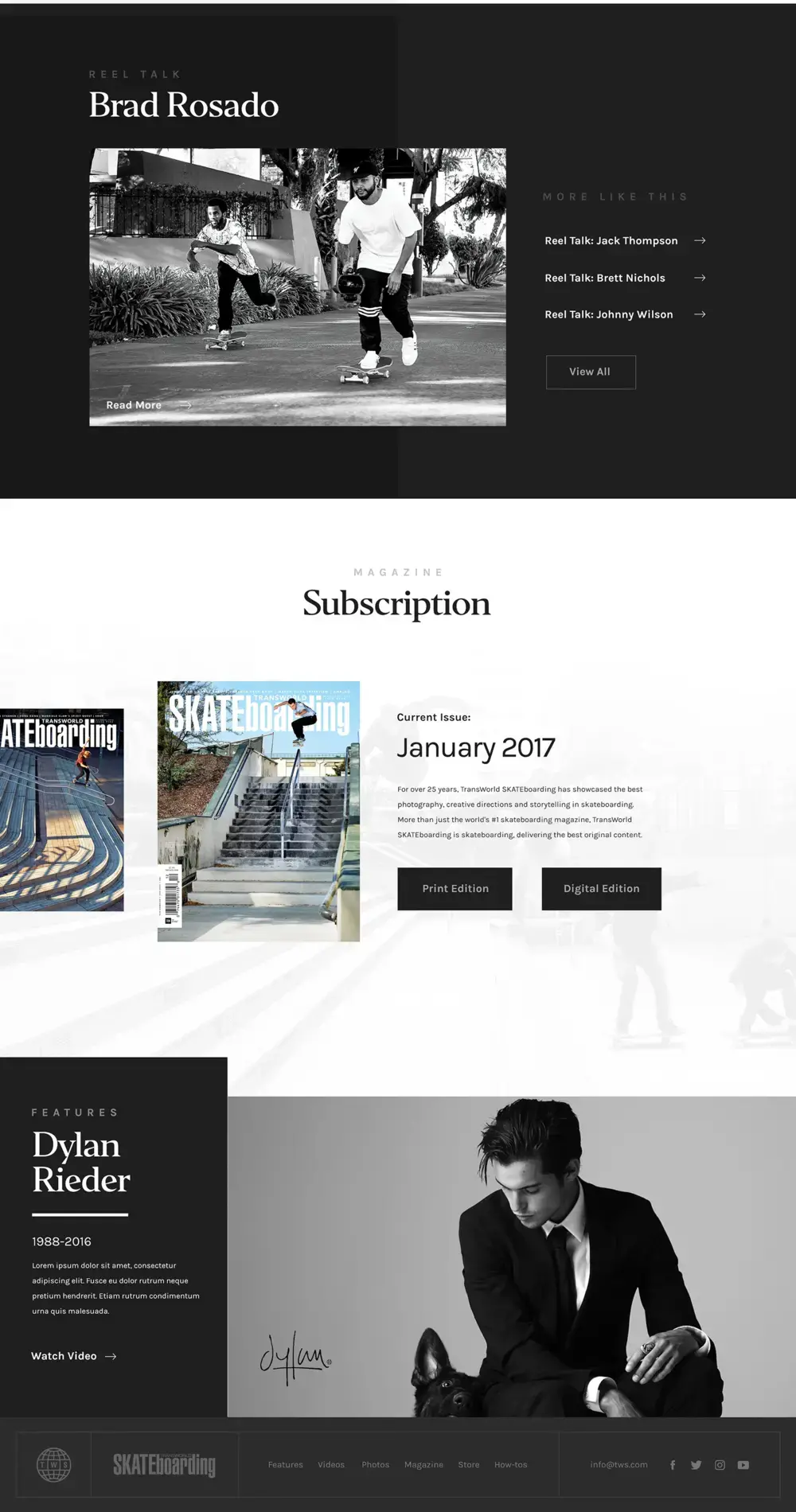 Transworld skateboarding redesign concept partie 2