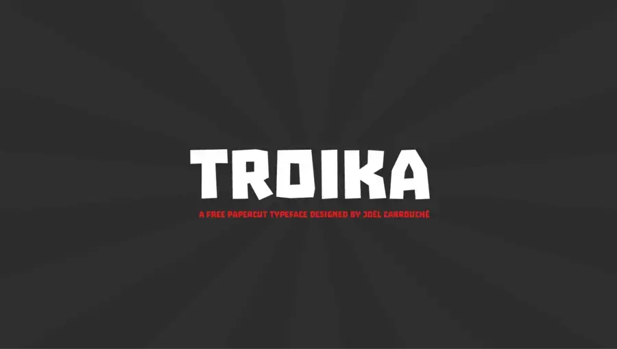 Troika free font par Joël Carrouché et Panagiotis Chatzigeorgiou