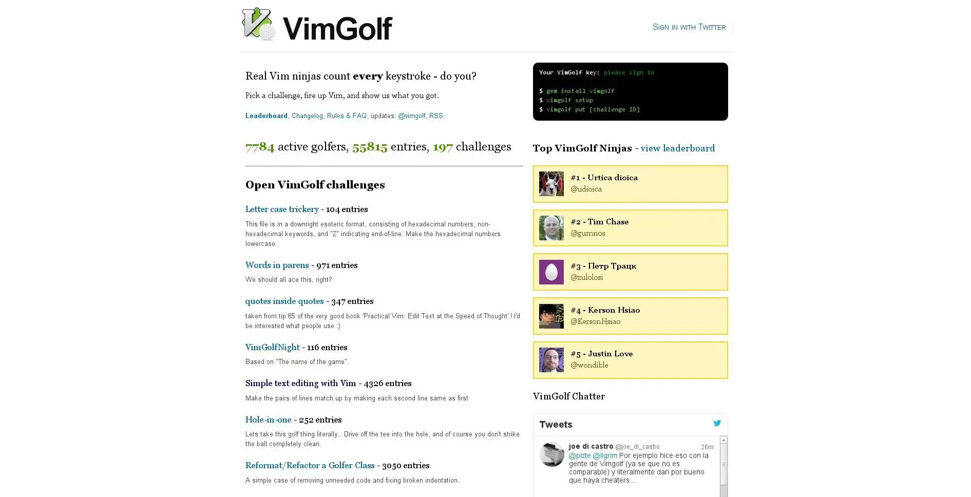Vim golf