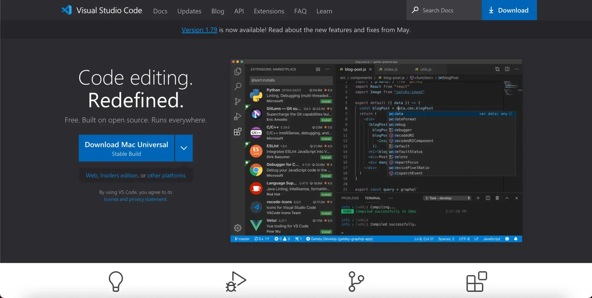 Éditeur de code Visual studio code