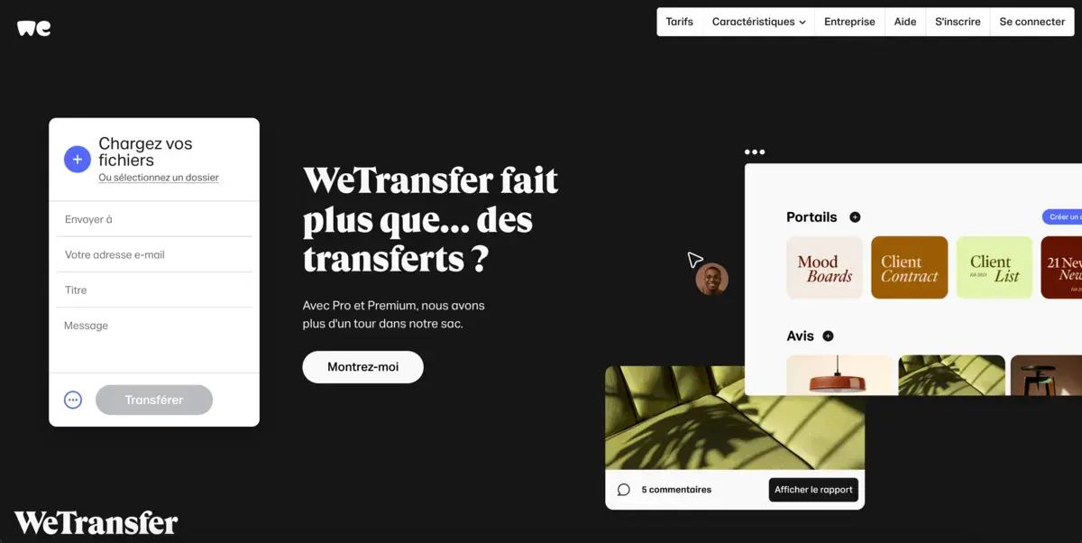 outil d'envoi de gros fichiers We transfer