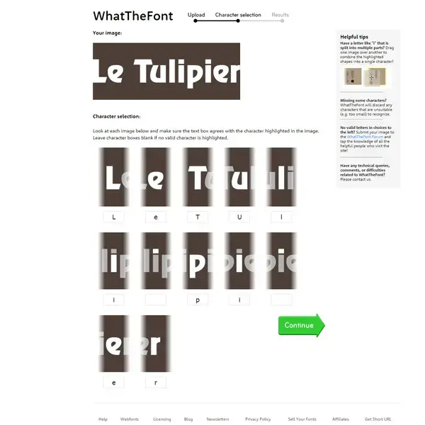 What the font caractere