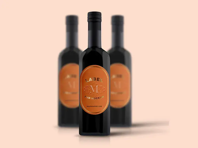 Wine bottle mockup