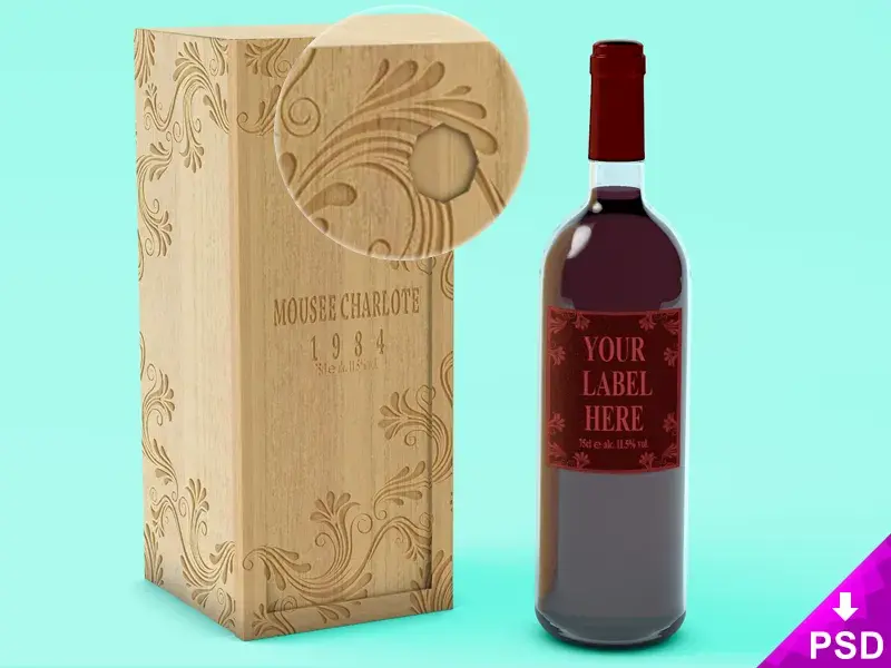 Wine bottle wooden case barin cristian