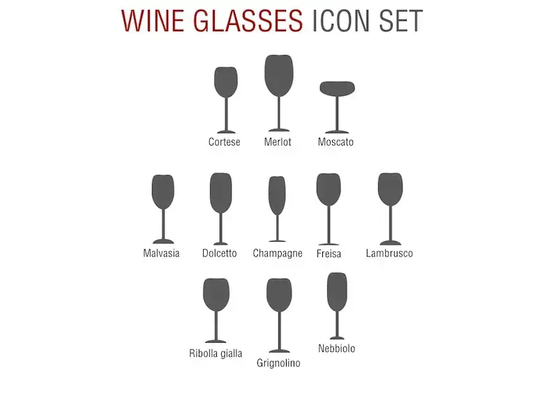 Wine glasses icon set