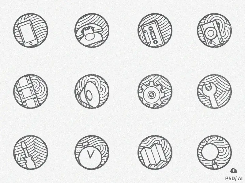 Zen icons vol 2 free set of 12 minimal outline icons